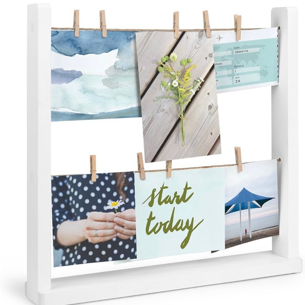 Umbra Hangit Desk Photo Display White Desktop Picture Frame Wall Wedding Decor